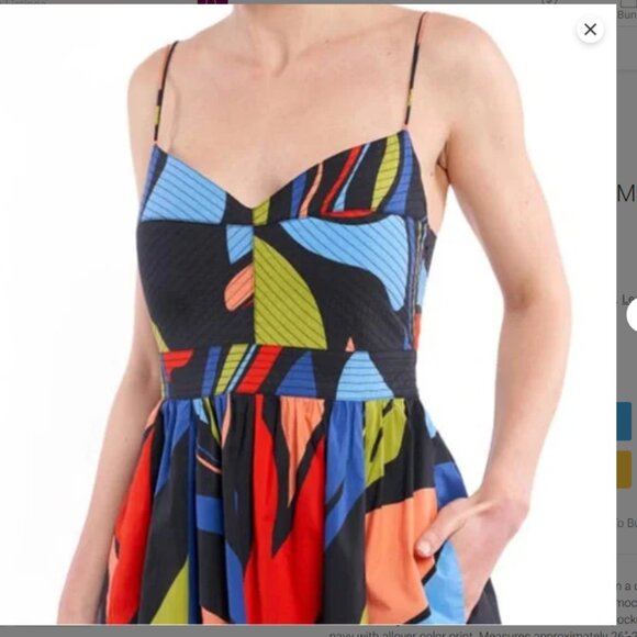 La Ligne Dress Women's M Tracy Printed Multicolor Colorful Wedding Guest Summer - Picture 6 of 6